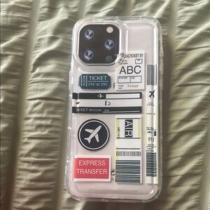 Apple White iPhone Case with Travel-Inspired Design
